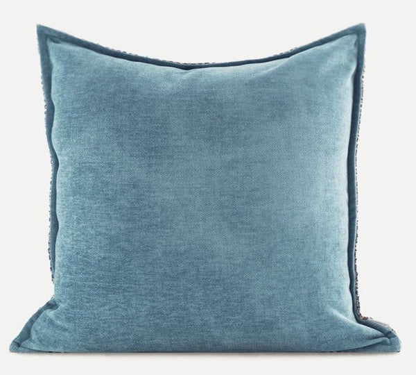 Modern Sofa Pillows, Large Abstract Blue Decorative Throw Pillows, Contemporary Square Modern Throw Pillows for Couch, Simple Throw Pillow for Interior Design-Silvia Home Craft
