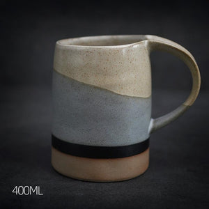 Black Pottery Coffee Cup, Ceramic Coffee Mug, Latte Coffee Cup, Handmade Coffee Cup, Large Tea Cup-Silvia Home Craft