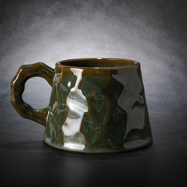 Large Capacity Coffee Cups, Large Tea Cup, Large Pottery Coffee Cup, White Ceramic Coffee Mug, Black Coffee Cup-Silvia Home Craft