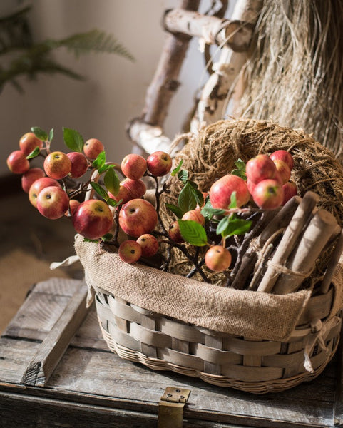 Apple Branch, Fruit Branch, Table Centerpiece, Beautiful Modern Flower Arrangement Ideas for Home Decoration, Autumn Artificial Floral for Dining Room-Silvia Home Craft