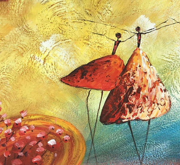 Simple Modern Painting, Ballet Dancer Painting, Acrylic Painting for Sale, Abstract Painting for Bedroom, Buy Wall Art Online-Silvia Home Craft