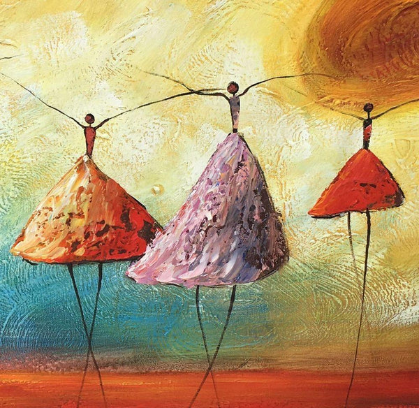 Simple Modern Painting, Ballet Dancer Painting, Acrylic Painting for Sale, Abstract Painting for Bedroom, Buy Wall Art Online-Silvia Home Craft