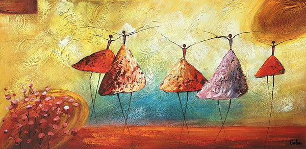 Simple Modern Painting, Ballet Dancer Painting, Acrylic Painting for Sale, Abstract Painting for Bedroom, Buy Wall Art Online-Silvia Home Craft