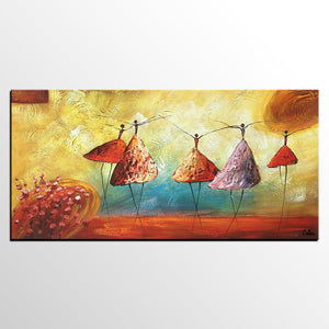 Simple Modern Painting, Ballet Dancer Painting, Acrylic Painting for Sale, Abstract Painting for Bedroom, Buy Wall Art Online-Silvia Home Craft