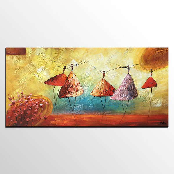 Simple Modern Painting, Ballet Dancer Painting, Acrylic Painting for Sale, Abstract Painting for Bedroom, Buy Wall Art Online-Silvia Home Craft