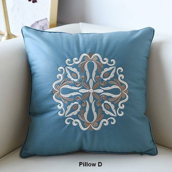 Large Decorative Pillows for Living Room, Modern Sofa Pillows, Flower Pattern Decorative Throw Pillows, Contemporary Throw Pillows-Silvia Home Craft