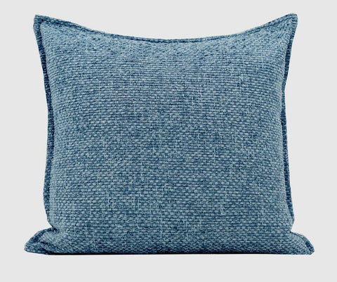 Large Modern Square Throw Pillows for Couch, Blue Modern Sofa Pillow, Blue Decorative Pillow, Simple Throw Pillow for Interior Design-Silvia Home Craft