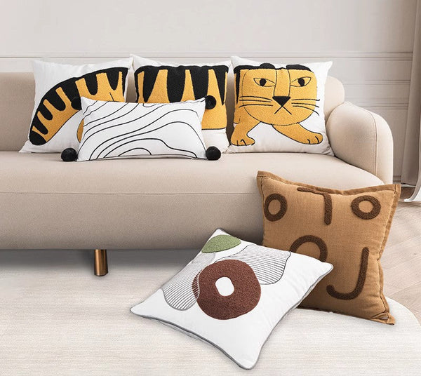 Tiger Decorative Pillows for Kids Room, Modern Pillow Covers, Modern Decorative Sofa Pillows, Decorative Throw Pillows for Couch-Silvia Home Craft