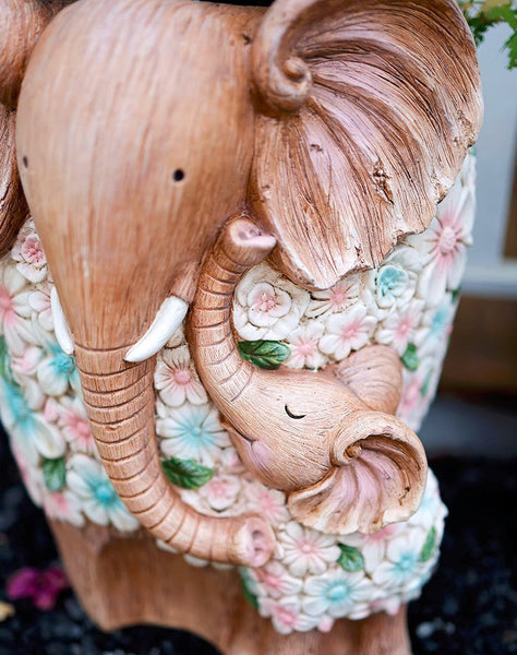 Unique Animal Statue for Garden Ornaments, Beautiful Elephant Flowerpot, Modern Garden Flower Pot, Resin Statue for Garden, Villa Outdoor Decor Gardening Ideas-Silvia Home Craft