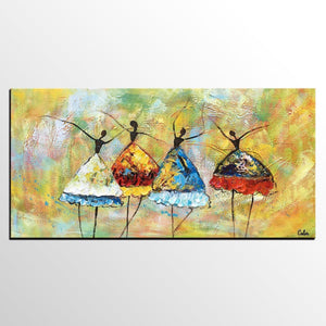 Abstract Acrylic Painting, Ballet Dancer Painting, Canvas Painting for Living Room, Acrylic Painting for Sale, Modern Wall Art Painting, Custom Art-Silvia Home Craft