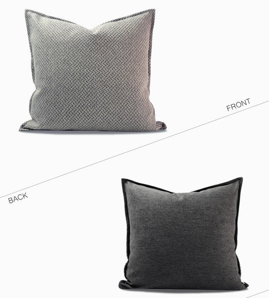 Simple Decorative Throw Pillows, Large Throw Pillow for Interior Design, Large Gray Square Modern Throw Pillows for Couch, Contemporary Modern Sofa Pillows-Silvia Home Craft
