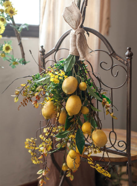 Lemon Branch, Fragrans stems, Fern leaf, Creative Flower Arrangement Ideas for Home Decoration, Unique Artificial Flowers, Simple Artificial Floral for Dining Room Table-Silvia Home Craft