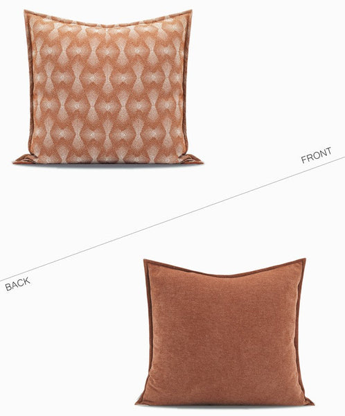 Throw Pillow for Interior Design, Modern Decorative Throw Pillows, Orange Geometric Sofa Pillows, Contemporary Square Modern Throw Pillows for Couch-Silvia Home Craft