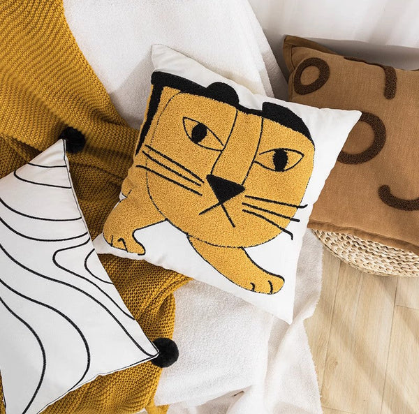 Tiger Decorative Pillows for Kids Room, Modern Pillow Covers, Modern Decorative Sofa Pillows, Decorative Throw Pillows for Couch-Silvia Home Craft