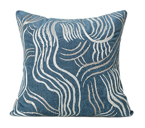 Blue Modern Sofa Pillow, Modern Throw Pillows, Modern Throw Pillow for Couch, Blue Decorative Pillow, Throw Pillow for Living Room-Silvia Home Craft
