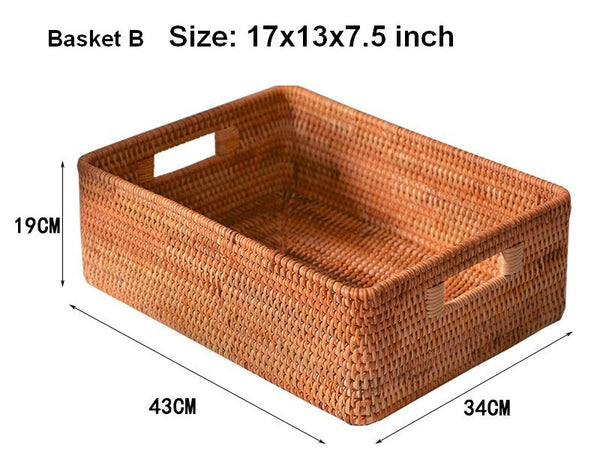 Storage Baskets for Bedroom, Extra Large Storage Basket for Clothes, Rectangular Storage Baskets, Storage Basket for Shelves-Silvia Home Craft