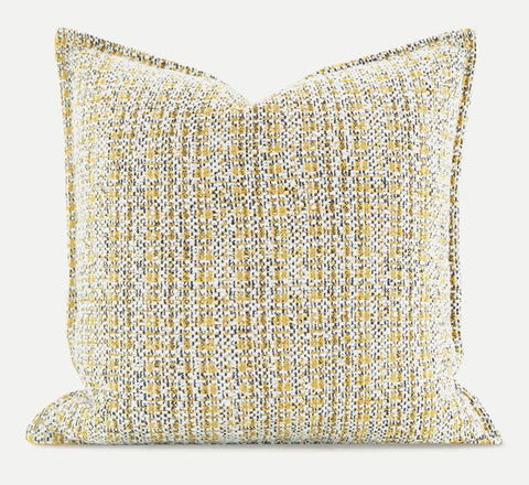 Contemporary Modern Sofa Pillows, Large Yellow Decorative Throw Pillows, Large Square Modern Throw Pillows for Couch, Simple Throw Pillow for Interior Design-Silvia Home Craft