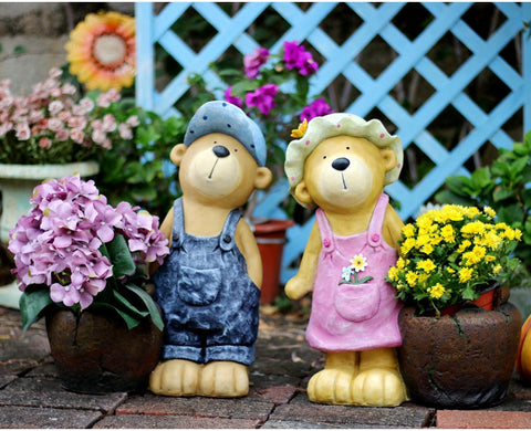 Garden Animal Sculpture Bear Statues, Garden Decor Ideas, Outdoor Garden Decoration, Animal Statues, Garden Ornament, Villa Courtyard Decor-Silvia Home Craft