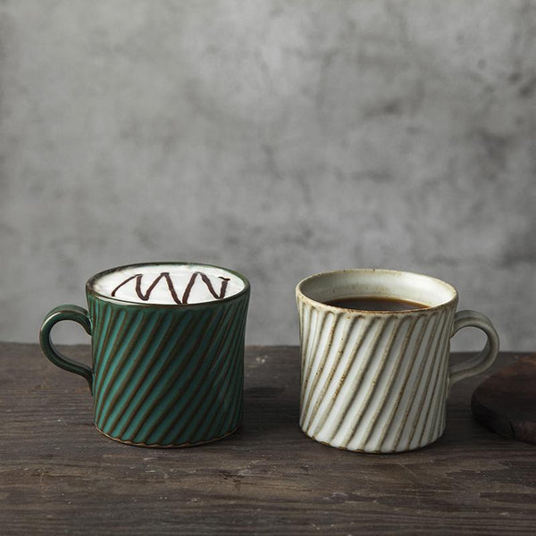 Handmade Pottery Coffee Cup, Cappuccino Coffee Mug, Large Capacity Coffee Cup, Pottery Tea Cup-Silvia Home Craft