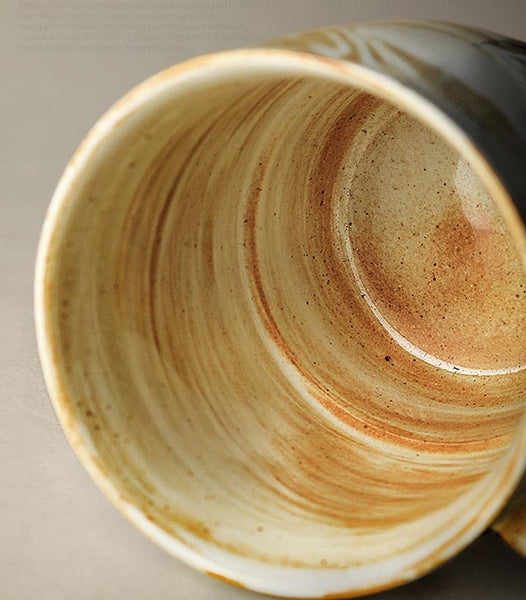 Large Handmade Pottery Coffee Cup, Large Tea Cup, Ceramic Coffee Mug, Large Capacity Coffee Cup-Silvia Home Craft