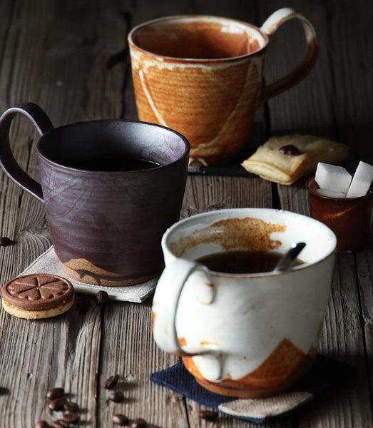Large Capacity Coffee Cup, Pottery Coffee Mug, Large Handmade Ceramic Coffee Cup, Large Tea Cup-Silvia Home Craft