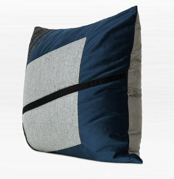Modern Sofa Pillow, Modern Throw Pillows, Blue Decorative Pillow, Square Pillow, Throw Pillow for Living Room-Silvia Home Craft