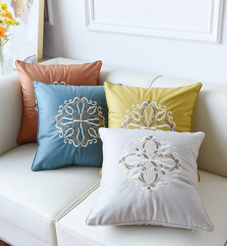 Contemporary Decorative Pillows, Modern Throw Pillows, Decorative Flower Pattern Throw Pillows for Couch, Modern Sofa Pillows-Silvia Home Craft
