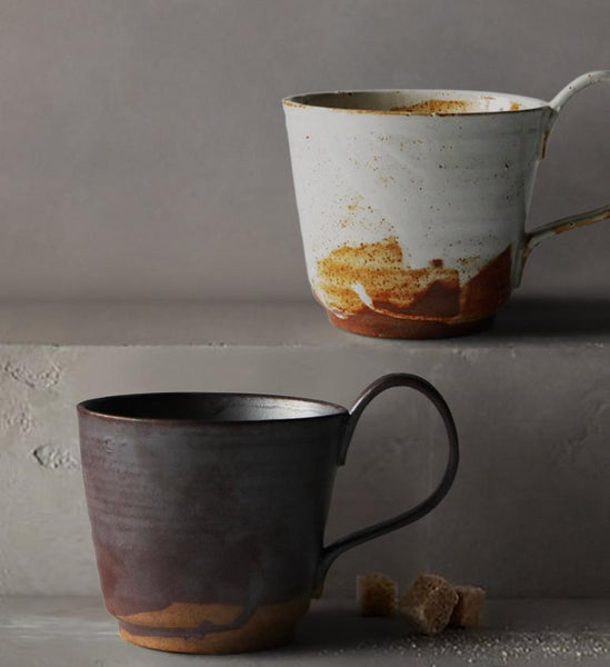 Ceramic Coffee Mug, Large Capacity Coffee Cup, Large Handmade Pottery Coffee Cup, Large Tea Cup-Silvia Home Craft