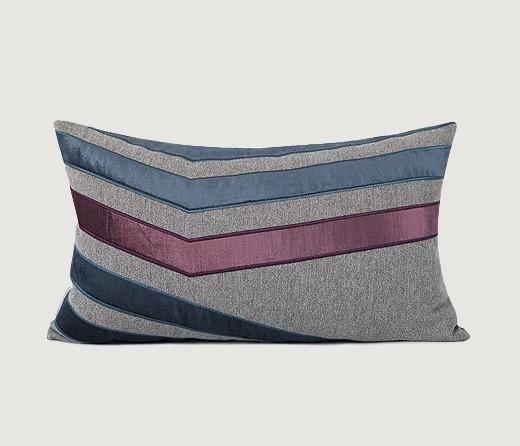 Purple Gray Decorative Pillows for Couch, Large Modern Throw Pillows, Modern Sofa Pillows, Contemporary Throw Pillows for Living Room-Silvia Home Craft