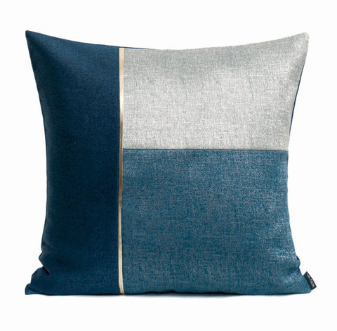 Decorative Modern Sofa Pillows, Blue Modern Throw Pillows, Large Modern Pillows for Living Room, Modern Throw Pillows for Couch-Silvia Home Craft