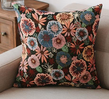 Geometric Pattern Chenille Throw Pillow for Couch, Bohemian Decorative Sofa Pillows, Decorative Throw Pillows for Living Room-Silvia Home Craft