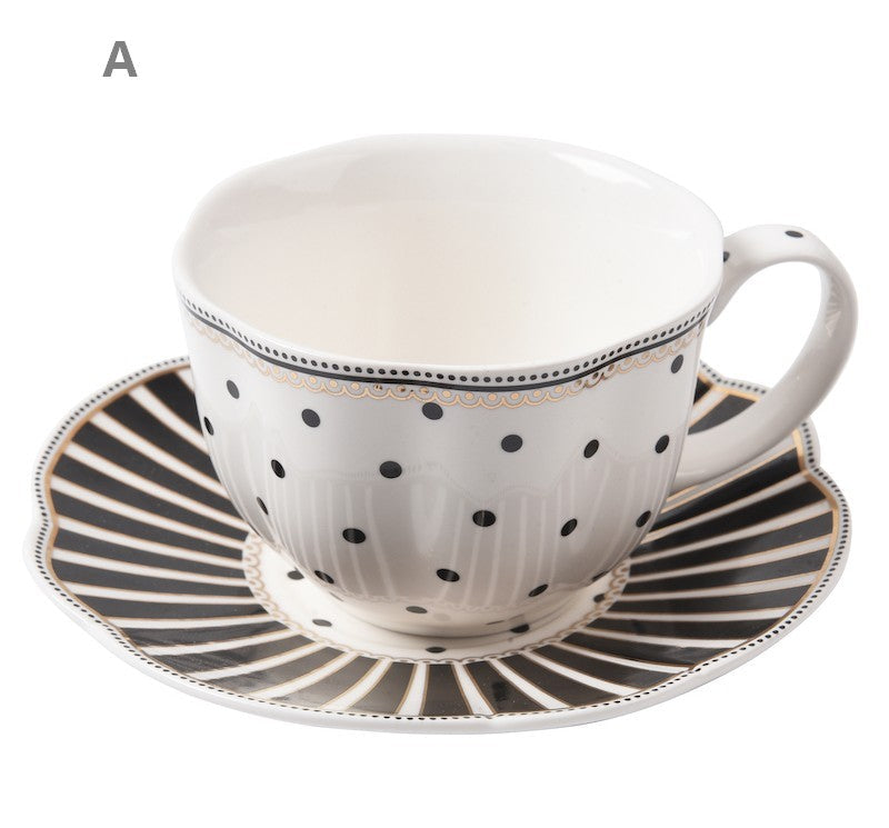 Unique Porcelain Cup and Saucer, Afternoon British Tea Cups, Creative Bone China Porcelain Tea Cup Set, Elegant Modern Ceramic Coffee Cups-Silvia Home Craft