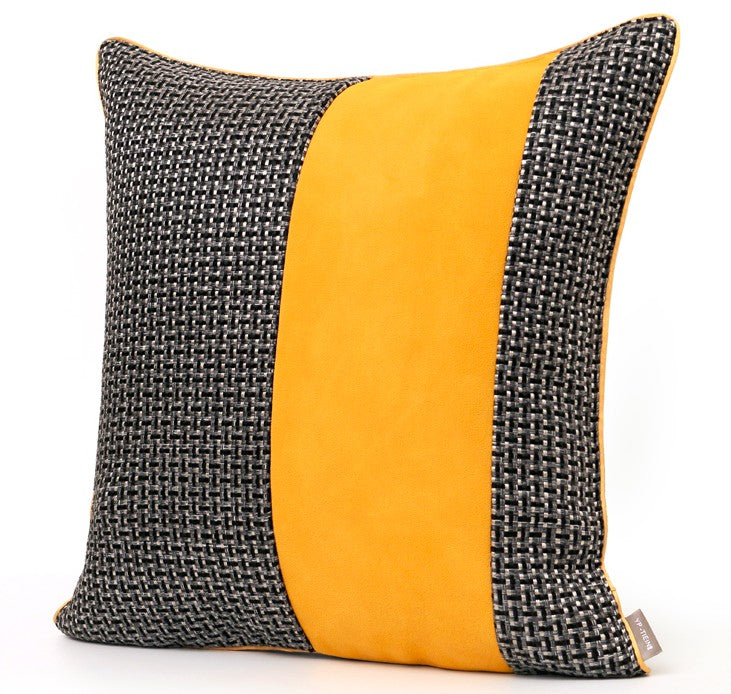 Large Black Yellow Modern Pillows, Modern Throw Pillows for Couch, Decorative Modern Sofa Pillows, Modern Simple Throw Pillows for Living Room-Silvia Home Craft