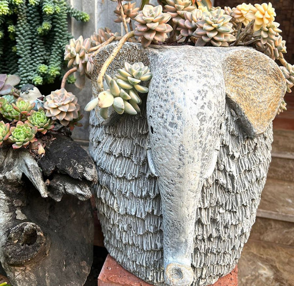 Elephant Flower Pot, Modern Animal Statue for Garden Ornaments, Large Elephant Flowerpot, Resin Statue for Garden, Villa Outdoor Decor Gardening Ideas-Silvia Home Craft