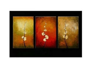 Flower Painting, Floral Art, Abstract Oil Painting, Living Room Art, Modern Art, 3 Piece Wall Art, Abstract Painting, Acrylic Art-Silvia Home Craft