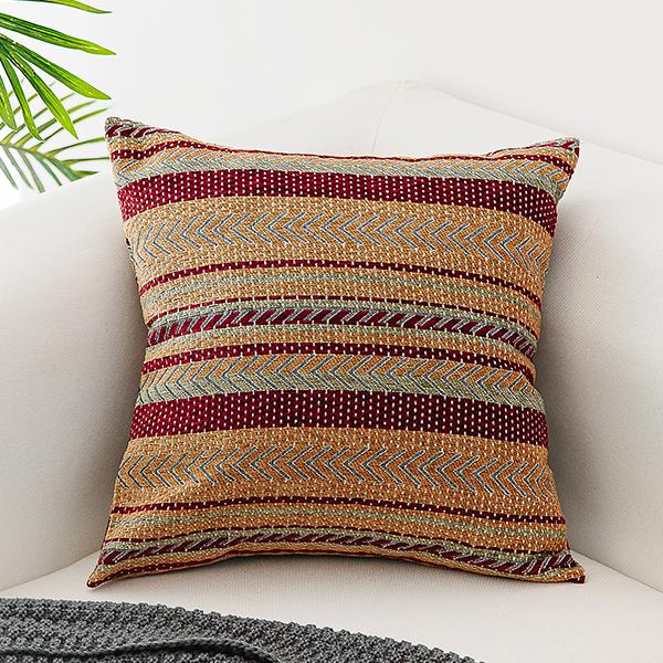 Oriental Throw Pillow for Couch, Bohemian Decorative Sofa Pillows, Geometric Pattern Chenille Throw Pillows-Silvia Home Craft