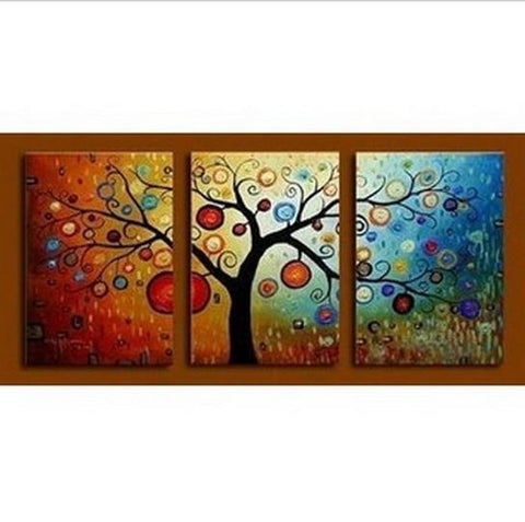Abstract Art, Tree of Life Painting, Canvas Painting, 3 Piece Wall Art, Modern Artwork, Abstract Painting-Silvia Home Craft