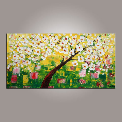 Canvas Wall Art, Flower Tree Painting, Abstract Art Painting, Painting on Sale, Dining Room Wall Art, Canvas Art, Modern Art, Contemporary Art-Silvia Home Craft