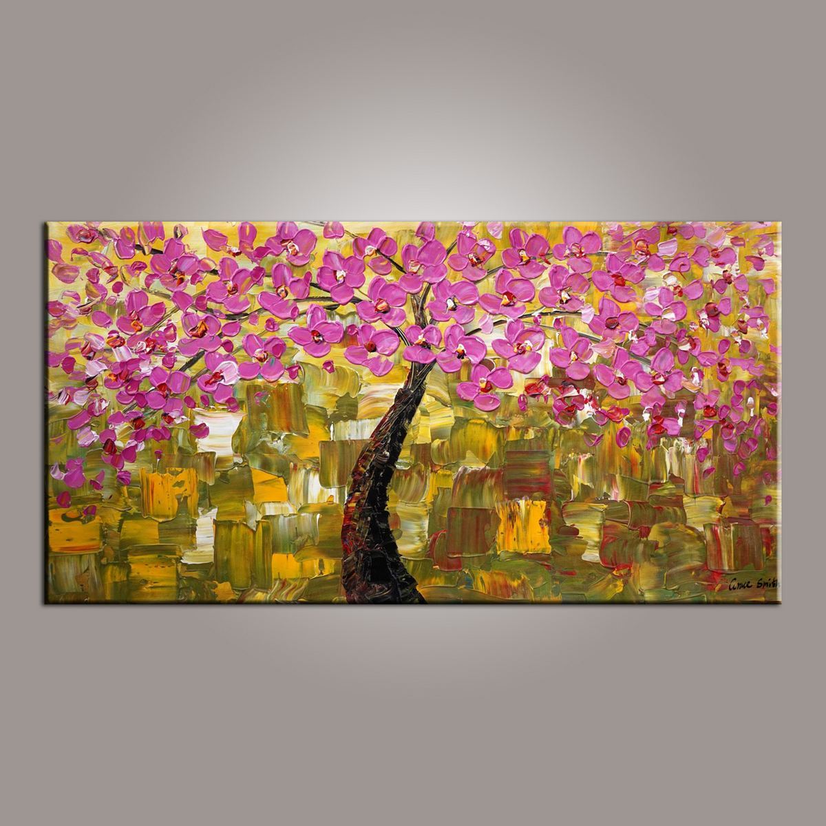Canvas Art, Painting on Sale, Flower Tree Painting, Tree of Life Art Painting, Art on Canvas-Silvia Home Craft