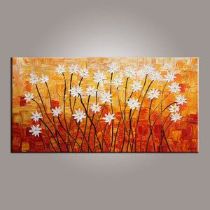 Spring Flower Painting, Painting for Sale, Flower Art, Abstract Art Painting, Canvas Wall Art, Bedroom Wall Art, Canvas Art, Modern Art, Contemporary Art-Silvia Home Craft