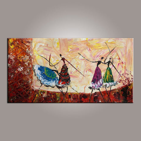 Abstract Painting, Ballet Dancer Art, Canvas Painting, Abstract Art, Hand Painted Art, Bedroom Wall Art-Silvia Home Craft