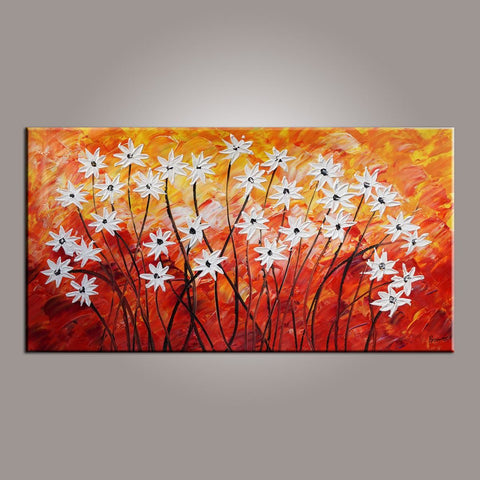 Canvas Wall Art, Flower Art, Abstract Art Painting, Acrylic Painting, Bedroom Wall Art, Canvas Art, Modern Art, Contemporary Art-Silvia Home Craft