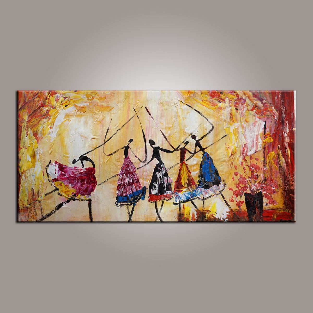 Canvas Painting, Abstract Painting, Large Art, Ballet Dancer Art, Abstract Art, Wall Art, Wall Hanging, Bedroom Wall Art, Modern Art, Painting for Sale-Silvia Home Craft
