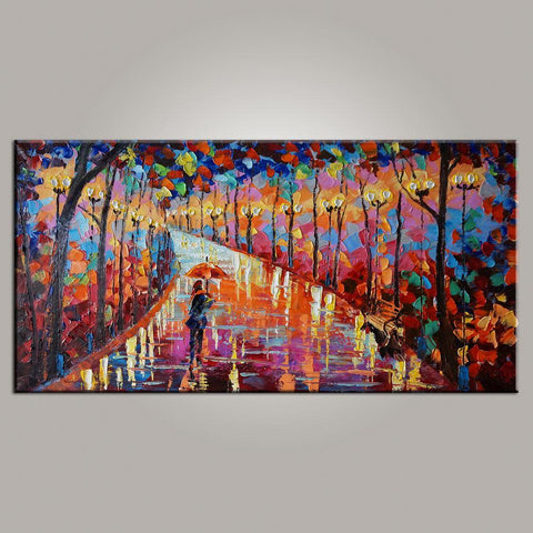 Living Room Wall Art, Canvas Art, Forest Park Painting, Modern Art, Painting for Sale, Contemporary Art, Abstract Art-Silvia Home Craft