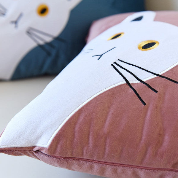 Modern Decorative Throw Pillows, Lovely Cat Pillow Covers for Kid's Room, Modern Sofa Decorative Pillows, Cat Decorative Throw Pillows for Couch-Silvia Home Craft