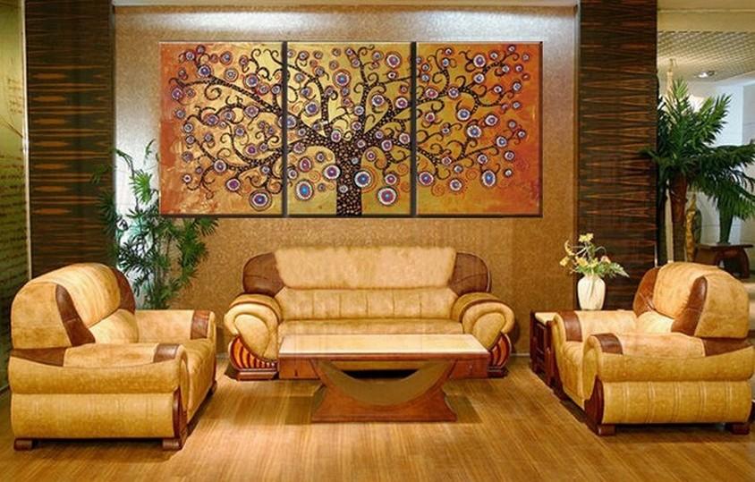 Hand Painted Wall Art, Large Oil Painting, Abstract Canvas Painting, 3 Panel Wall Art Paintings, Abstract Canvas Painting-Silvia Home Craft