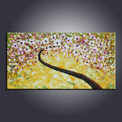 Contemporary Art, Abstract Art Painting, Flower Art, Acrylic Painting, Canvas Wall Art, Bedroom Wall Art, Canvas Art, Modern Art, Contemporary Art-Silvia Home Craft