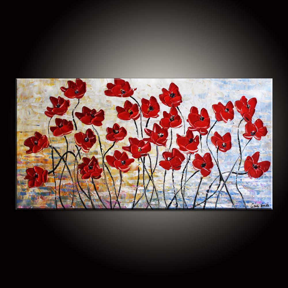 Flower Art, Modern Art, Art Painting, Contemporary Art, Abstract Art Painting, Canvas Wall Art, Living Room Wall Art, Canvas Art-Silvia Home Craft