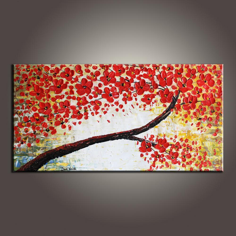 Modern Art, Flower Art, Art Painting, Contemporary Art, Abstract Art Painting, Canvas Wall Art, Living Room Wall Art, Canvas Art-Silvia Home Craft