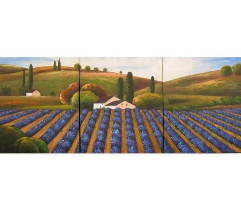 Lavender Field, Landscape Painting, Canvas Painting, Wall Art, Landscape Art, Wall Hanging-Silvia Home Craft